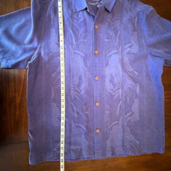 Tommy Bahama Men's Royal Blue Floral Silk Short Sleeve Button Down, Size Lage - Picture 11 of 12